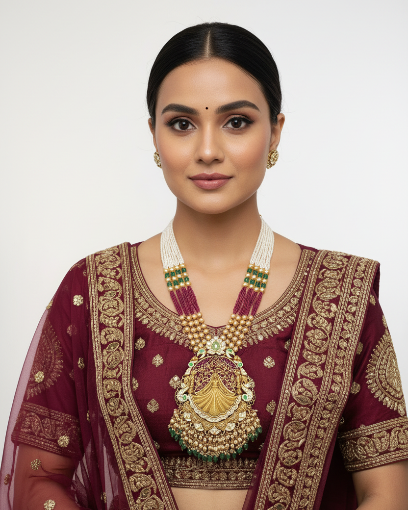 22kt Gold Temple Fairy Necklace Set