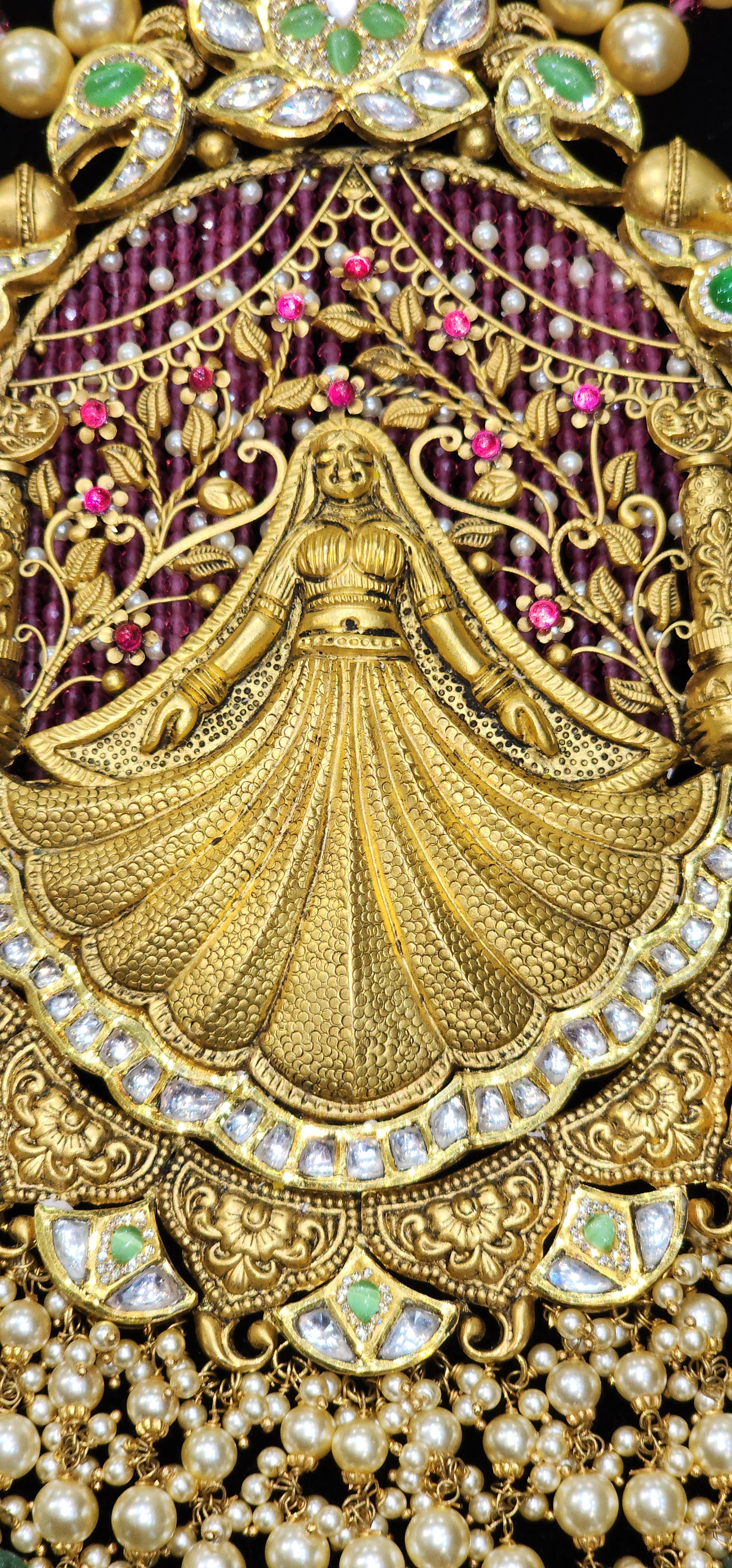 22kt Gold Temple Fairy Necklace Set