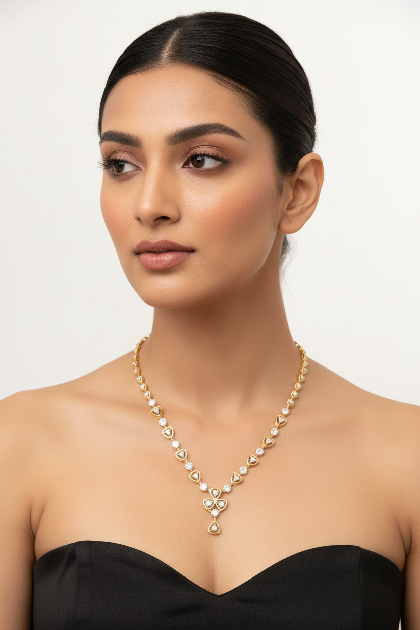 String Diamond Necklace Set