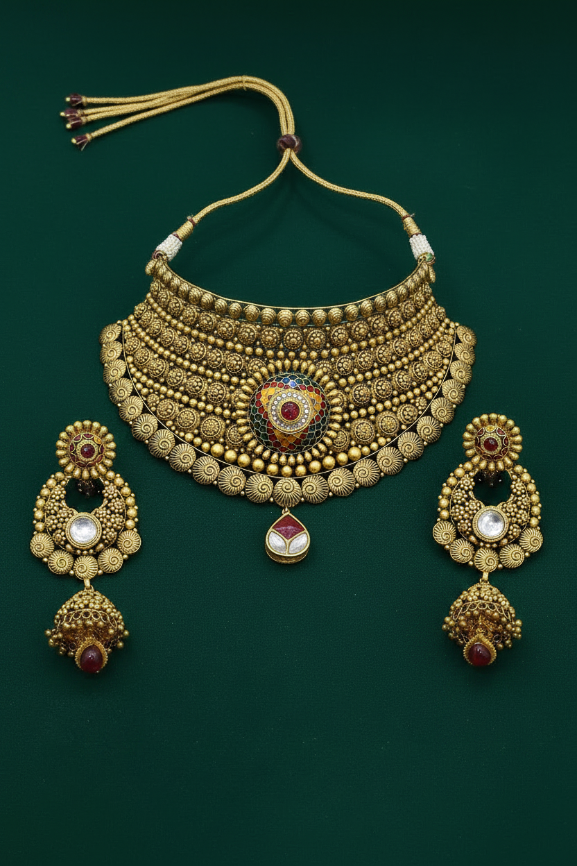 22kt Gold Temple Necklace Set