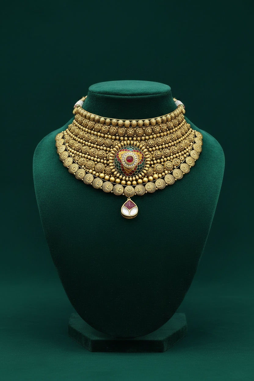 22kt Gold Temple Necklace Set