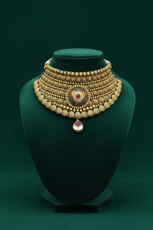 22kt Gold Temple Necklace Set