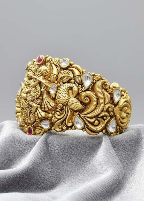 22 kt Gold Temple Bangle