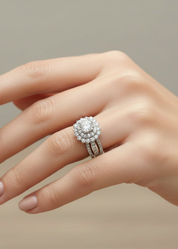 Grand Halo Diamond Cocktail Ring