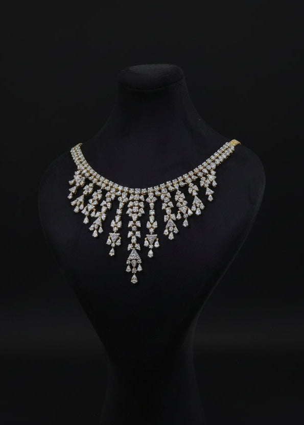 Royal Diamond Waterfall Necklace Set