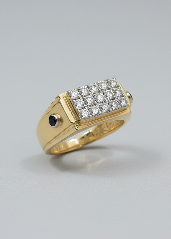 Men's Gold Diamind Cluster Ring