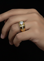 Imperial Gold Men's Ring with Center Diamond