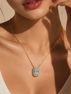 Oval Diamond Statement Pendant with Chain