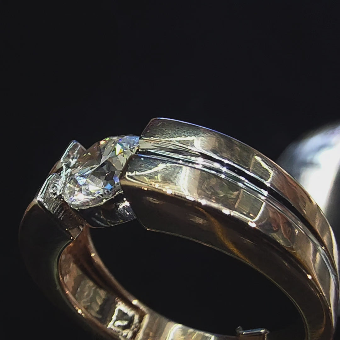 Bold Round Solitaire Open Gallery Ring