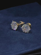 Solitaire Studs 4 Carat Each Unisex