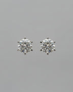 Solitaire Studs 4 Carat Each Unisex