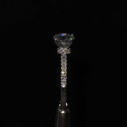 Solitaire Ring with Pavé Loop Band