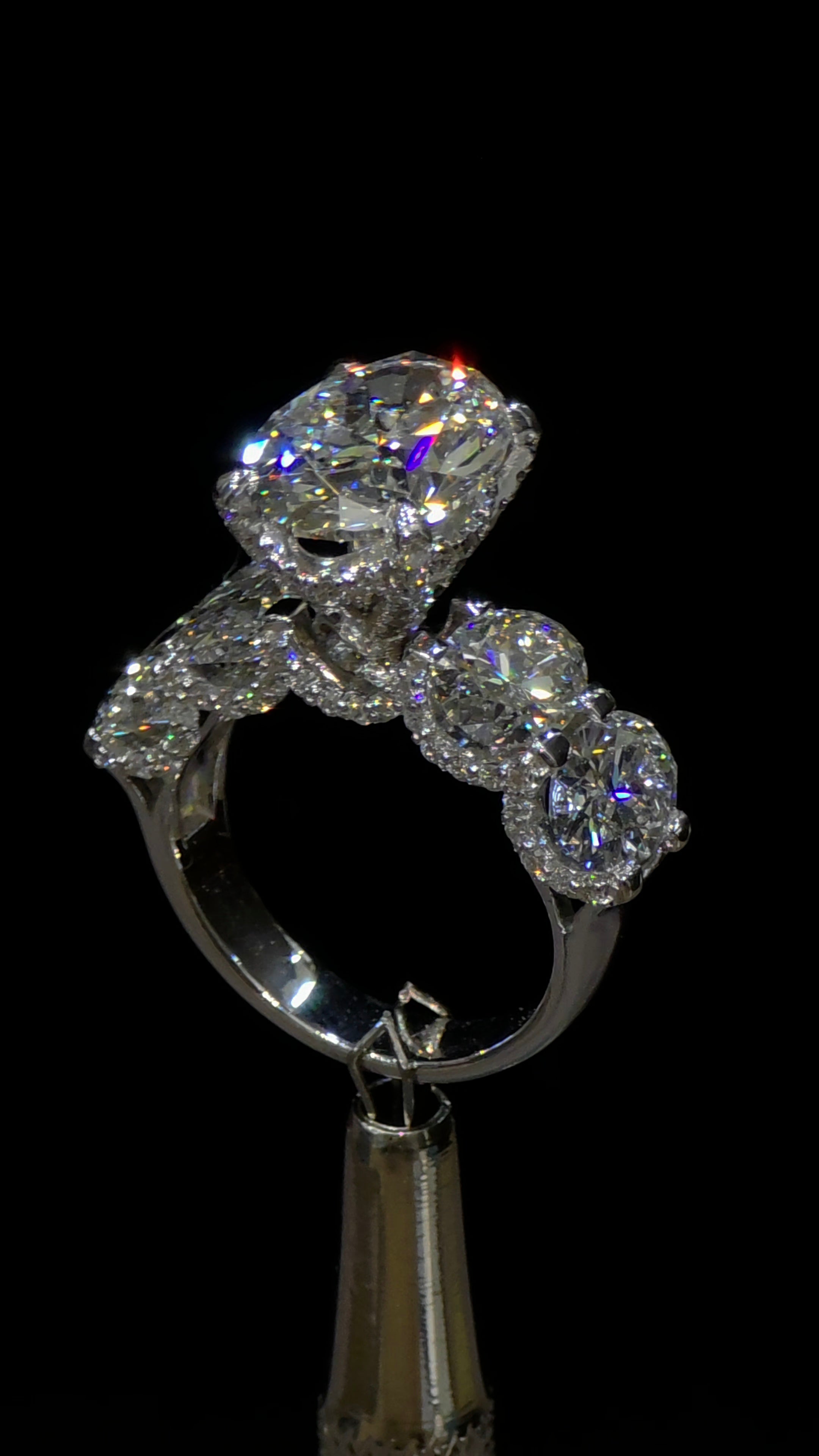 Crowned Oval Solitaire Ring