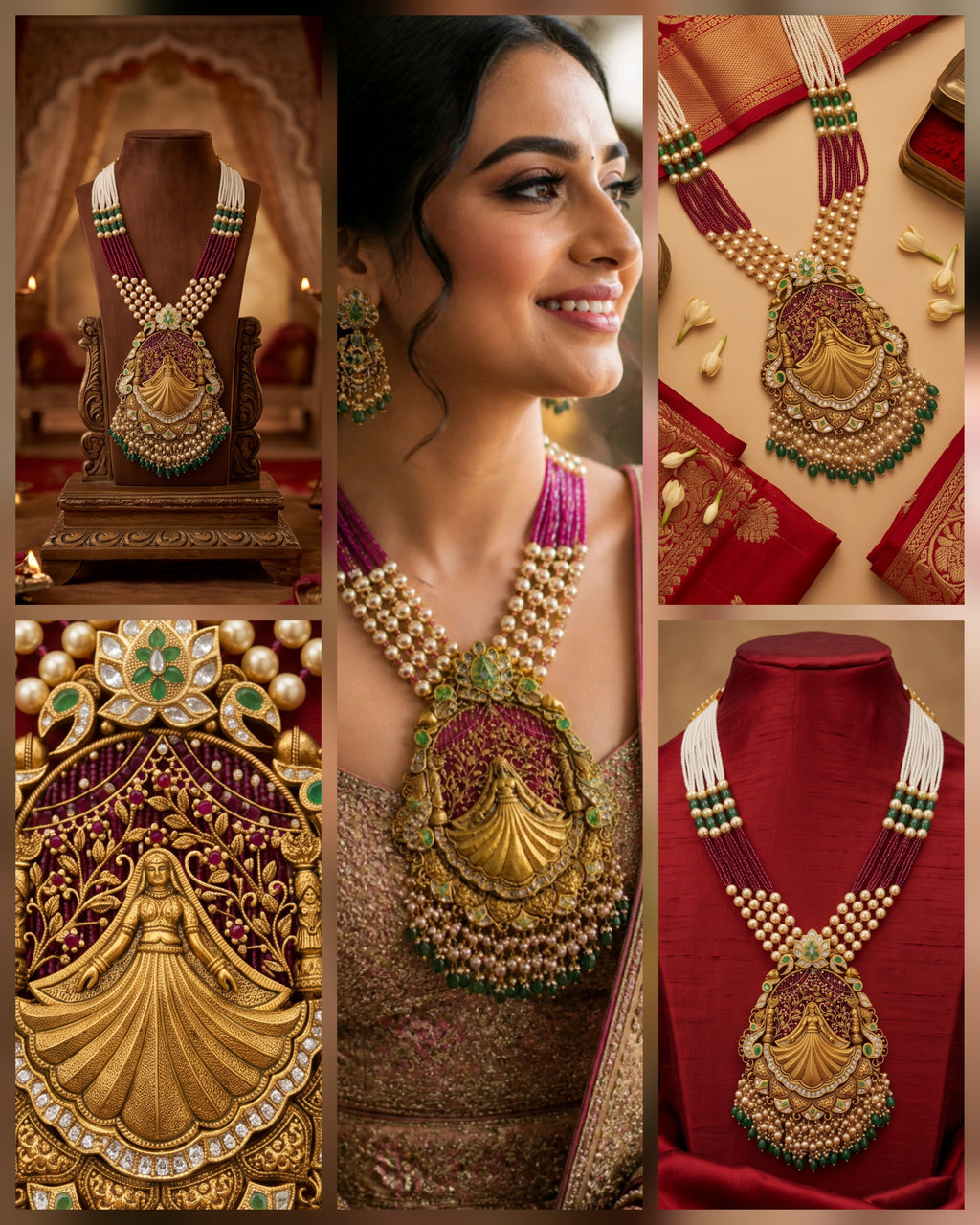 22kt Gold Temple Fairy Necklace Set