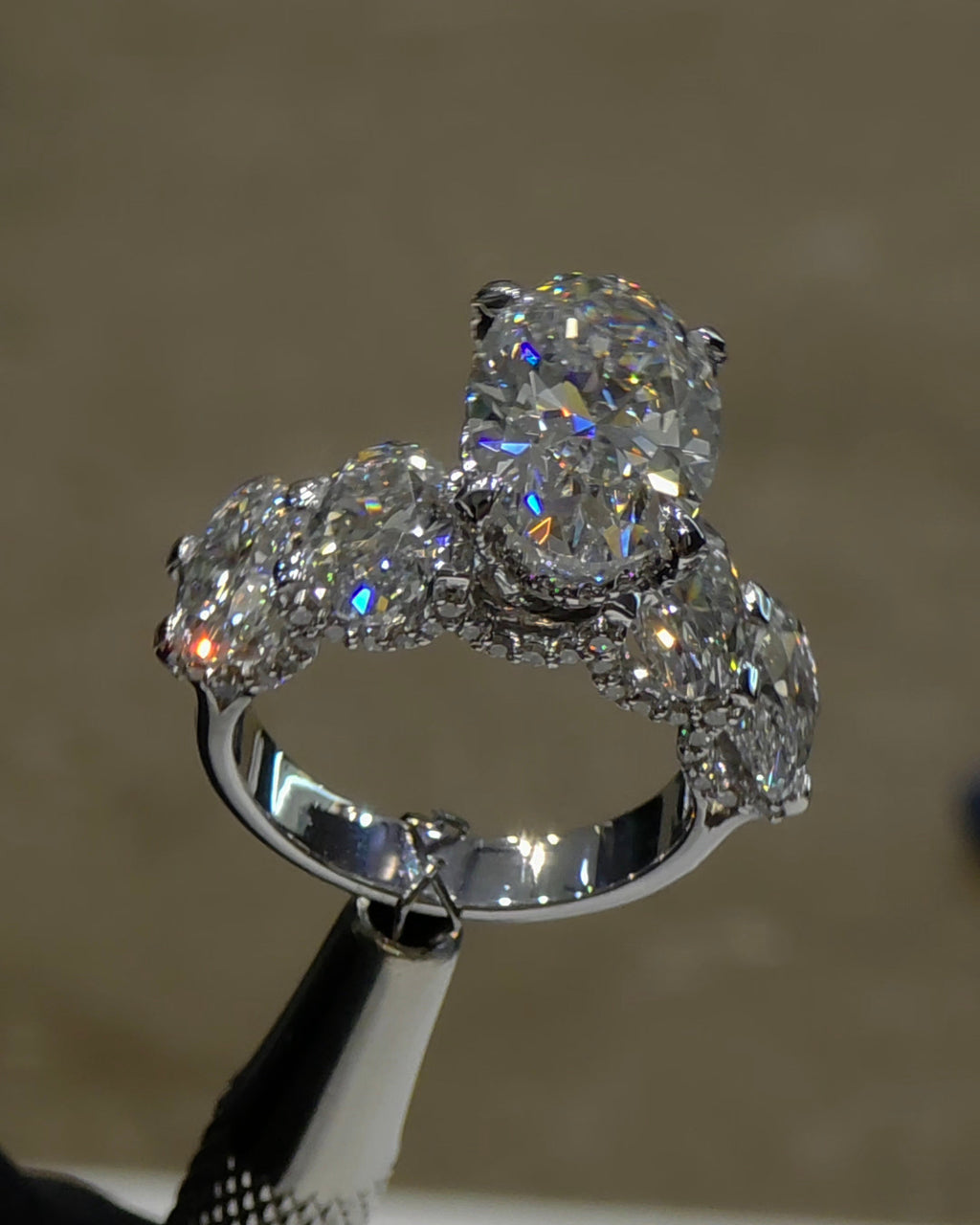 Crowned Oval Solitaire Ring