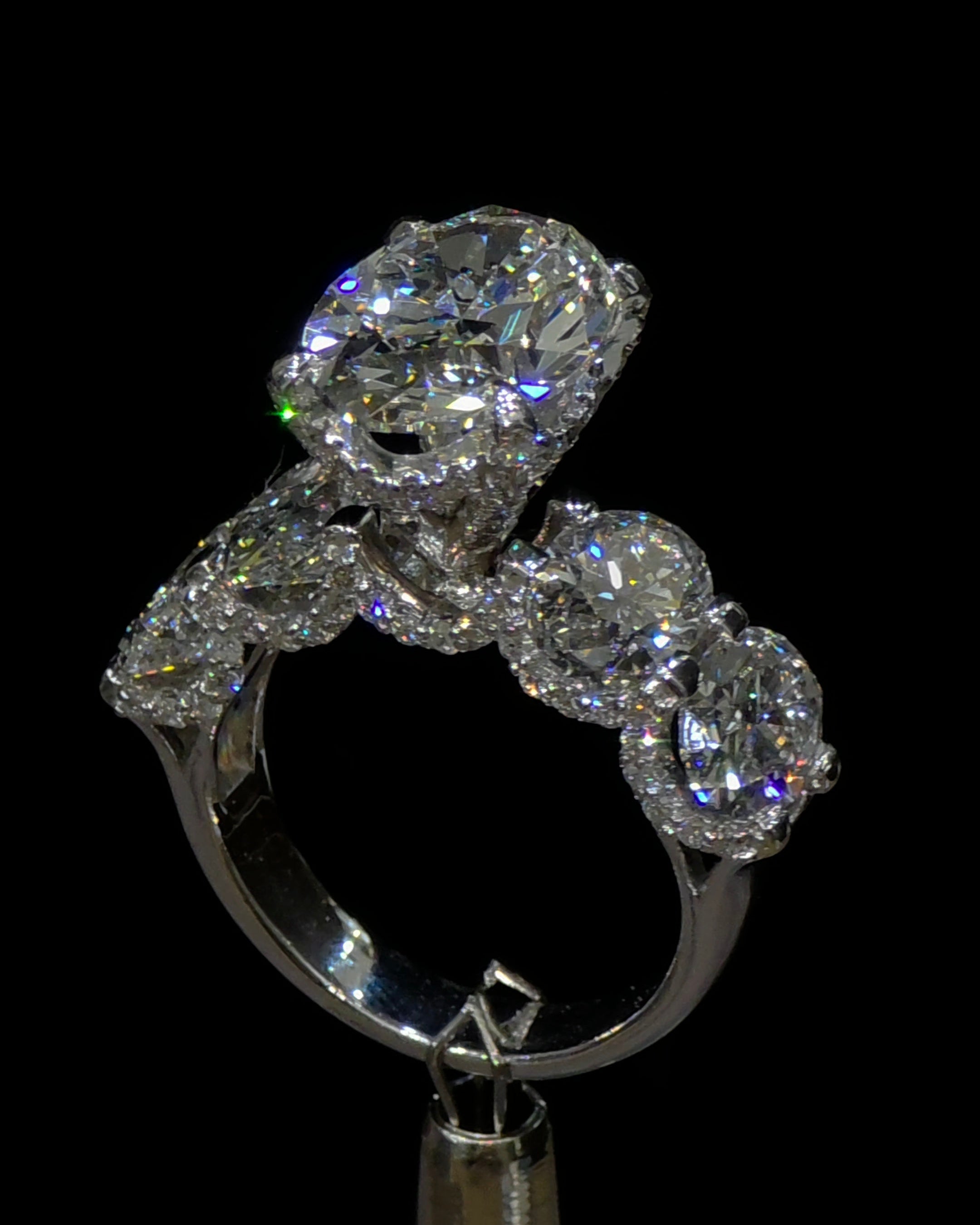 Crowned Oval Solitaire Ring