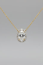 Oval Diamond Statement Pendant with Chain