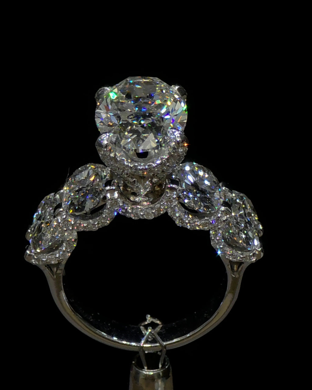 Crowned Oval Solitaire Ring