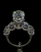 Crowned Oval Solitaire Ring