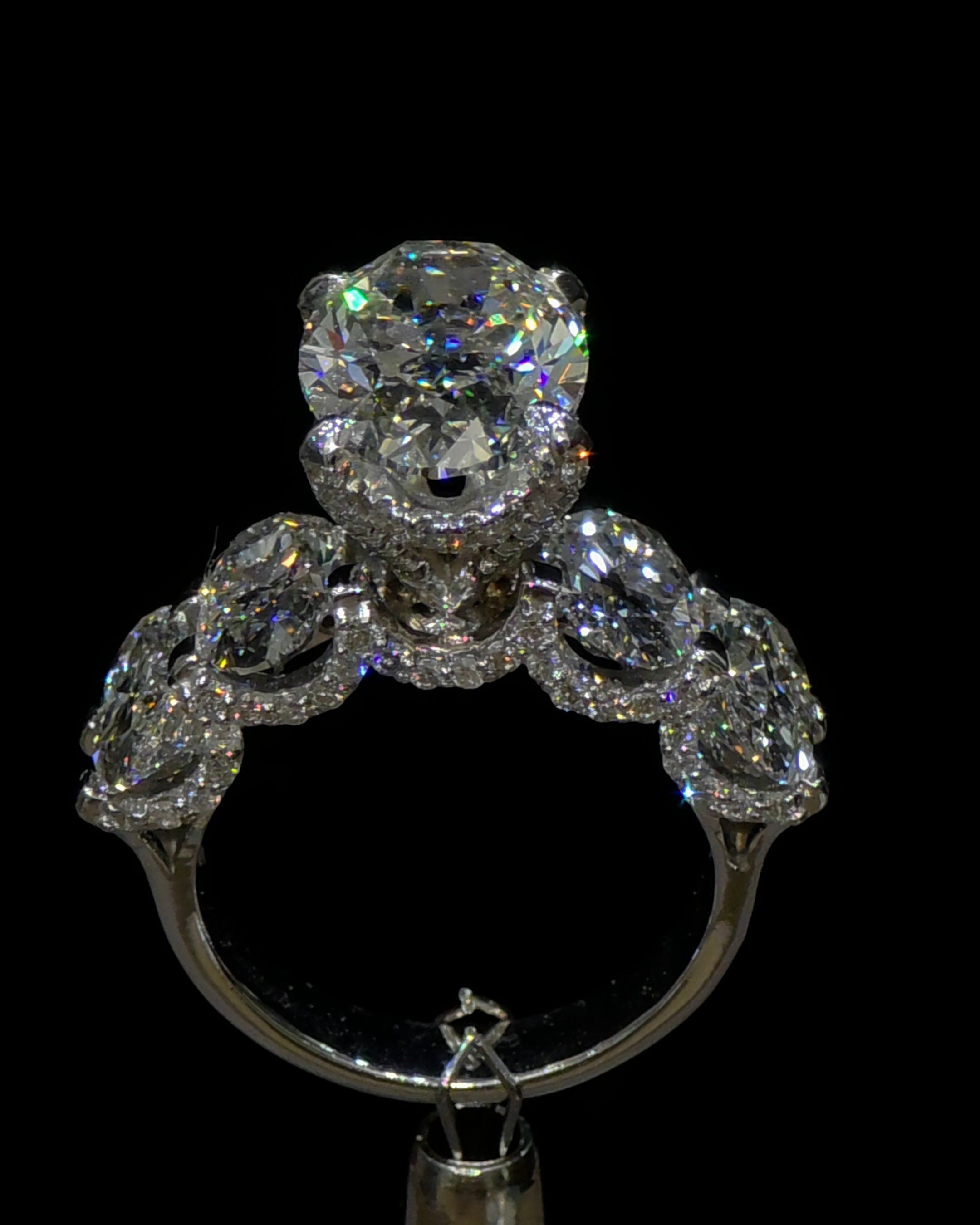 Crowned Oval Solitaire Ring