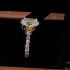 Premium Oval Solitaire Ring with Hidden Halo