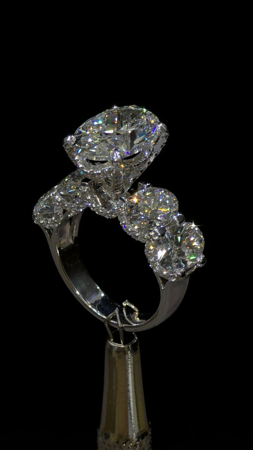 Crowned Oval Solitaire Ring