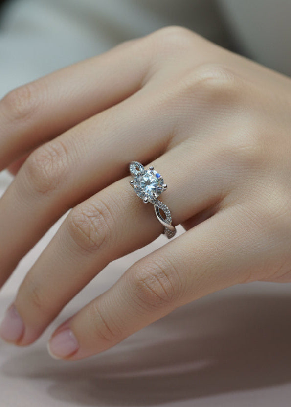Infinity Twist Solitaire Diamond Ring