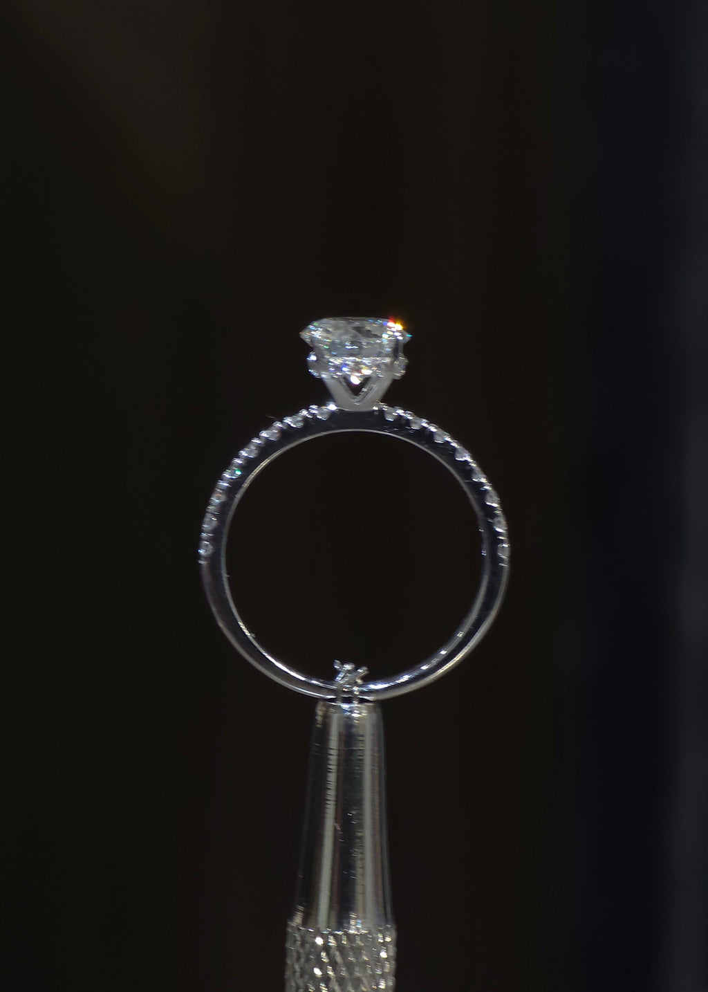 Elegant Pavé Solitaire Ring