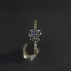 Solitaire Ring with Pavé Loop Band