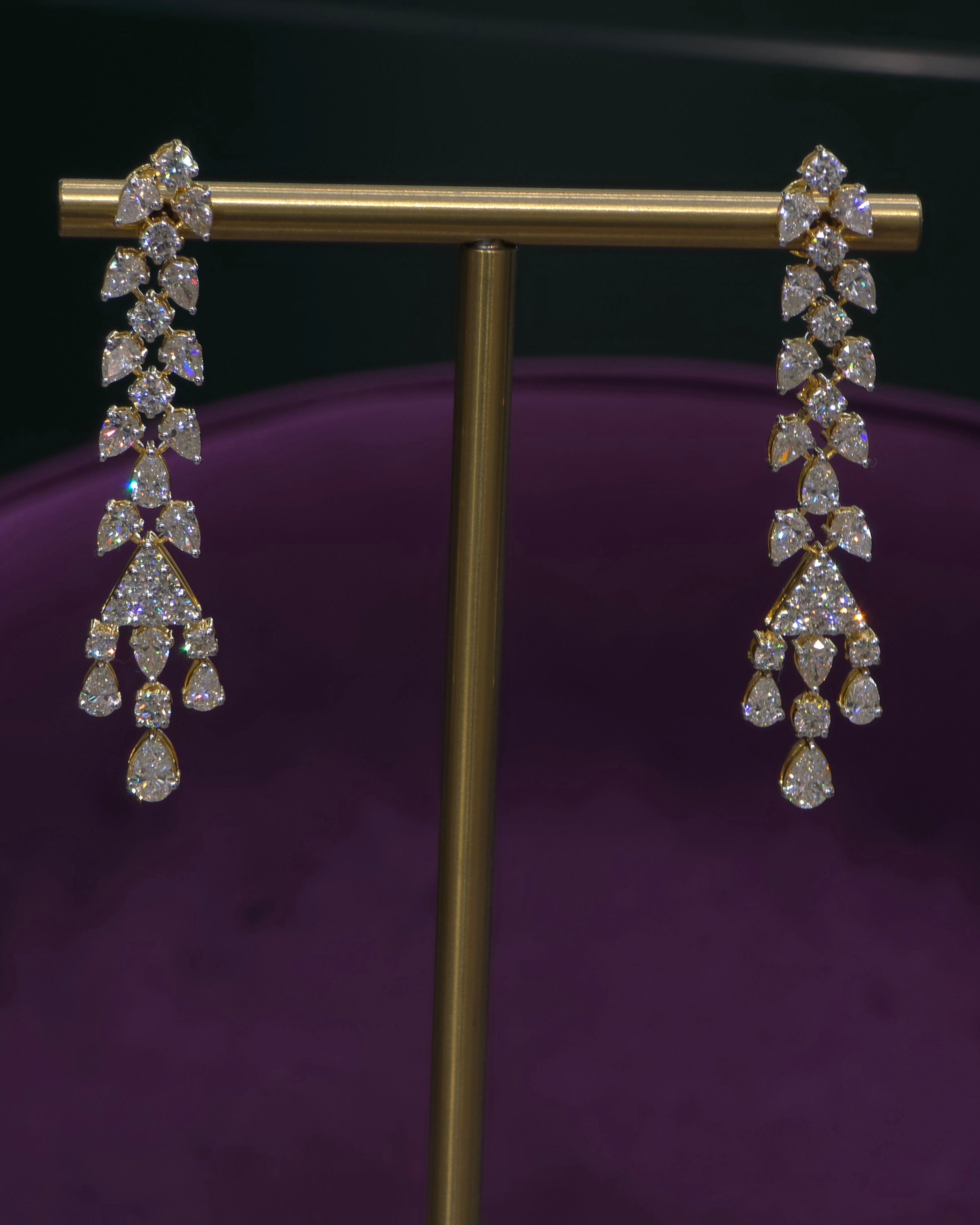 Royal Diamond Waterfall Necklace Set