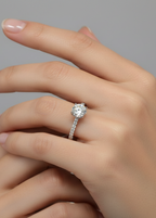 Elegant Pavé Solitaire Ring