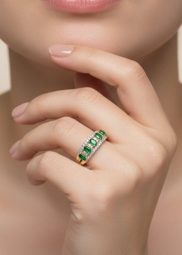 Emerald & Diamond Eternity Ring