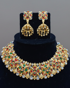22 karat Gold Meenakari Necklace Set
