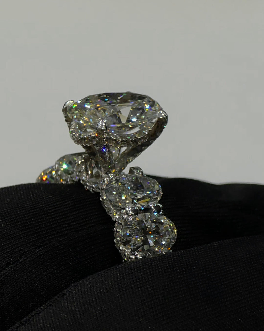 Crowned Oval Solitaire Ring