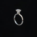 Solitaire Ring with Pavé Loop Band
