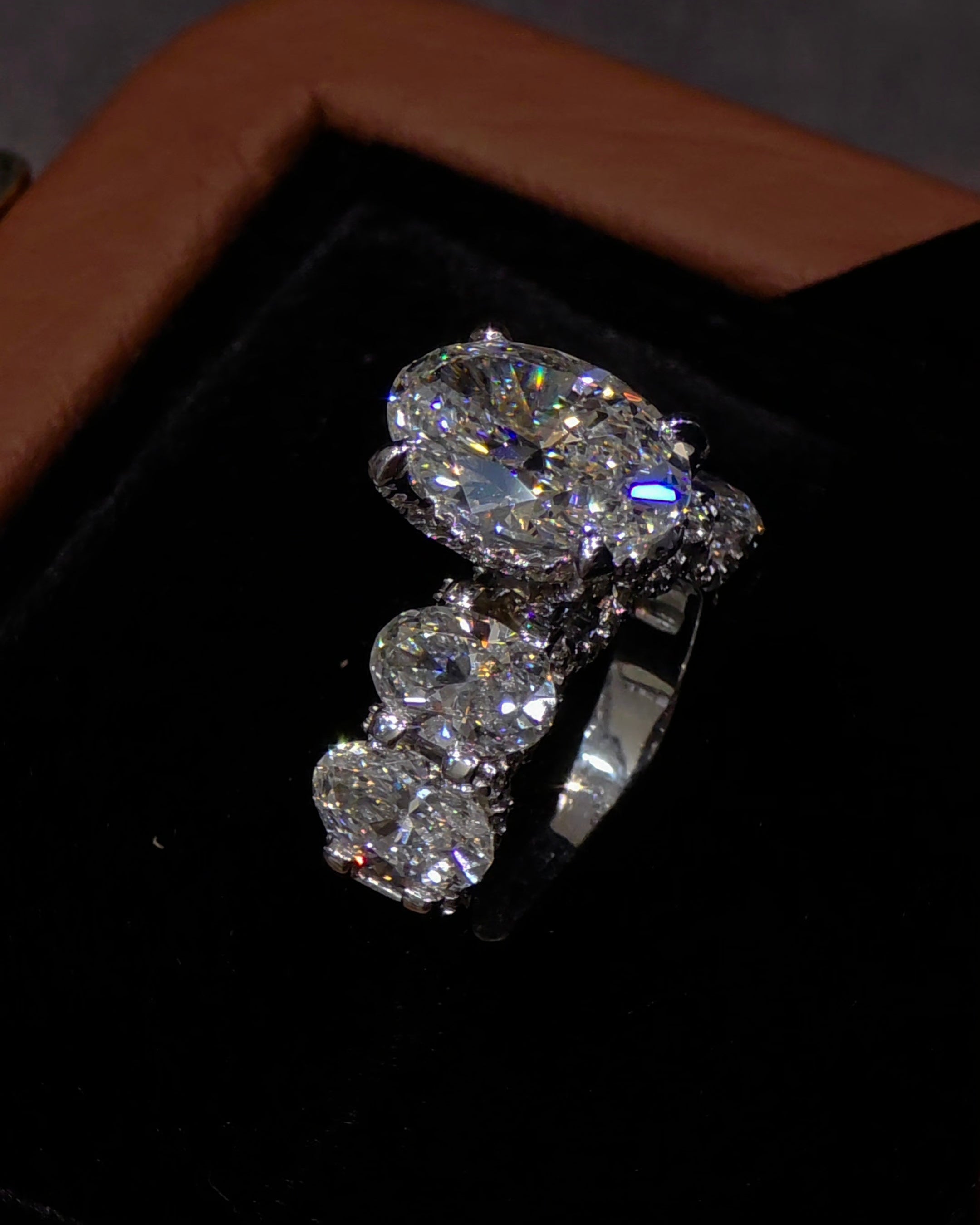 Crowned Oval Solitaire Ring