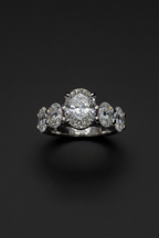 Crowned Oval Solitaire Ring