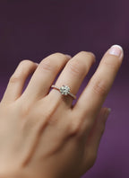 Crystal Ring with Pavé Band