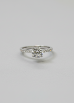 Crystal Ring with Pavé Band