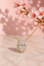 Oval Diamond Statement Pendant with Chain