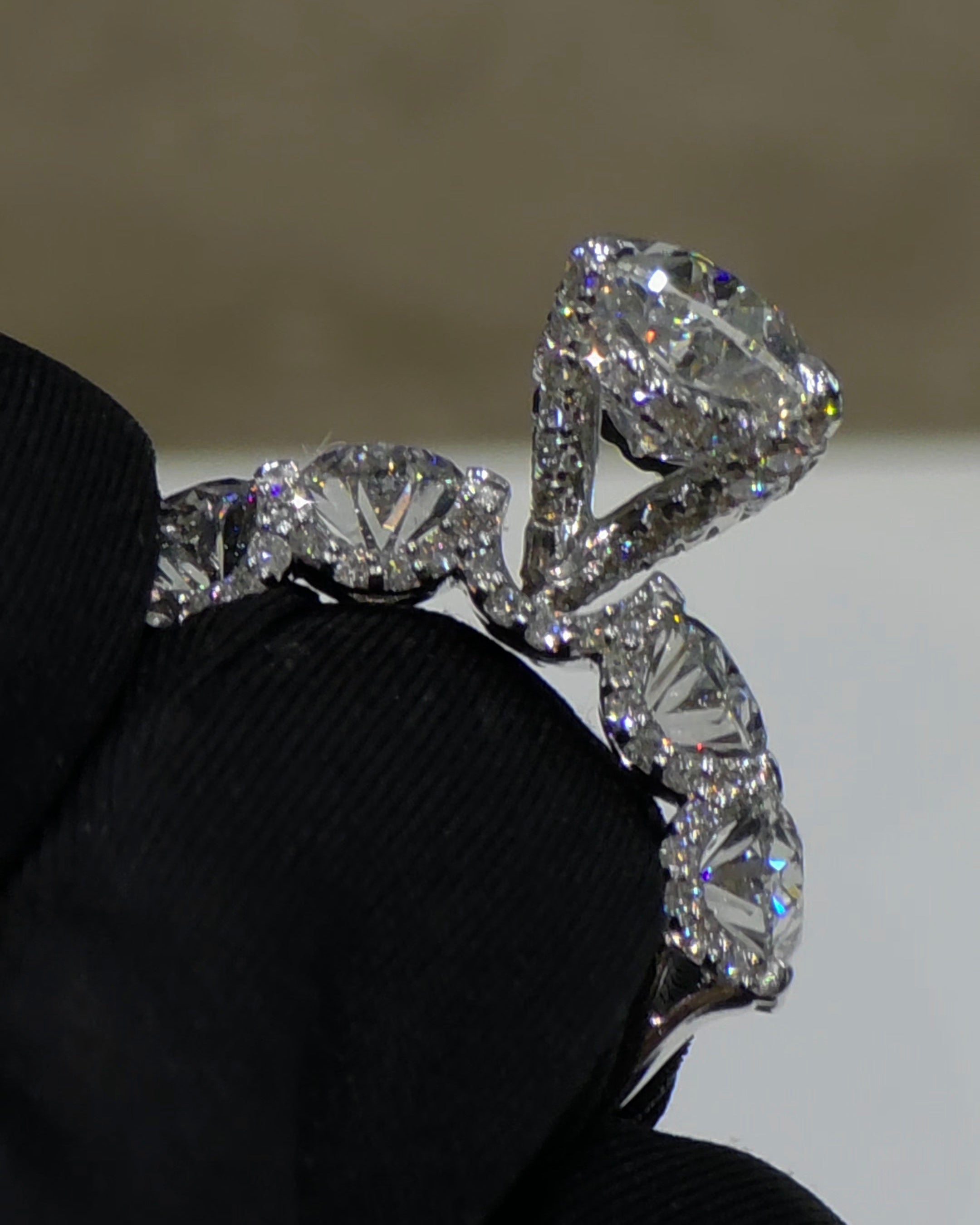 Crowned Oval Solitaire Ring
