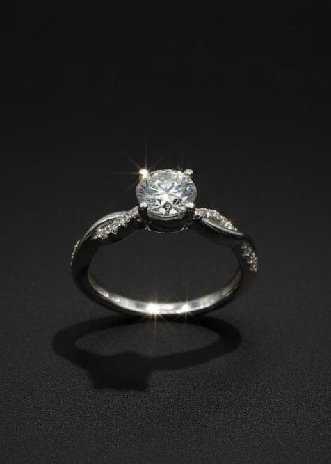 Infinity Twist Solitaire Diamond Ring