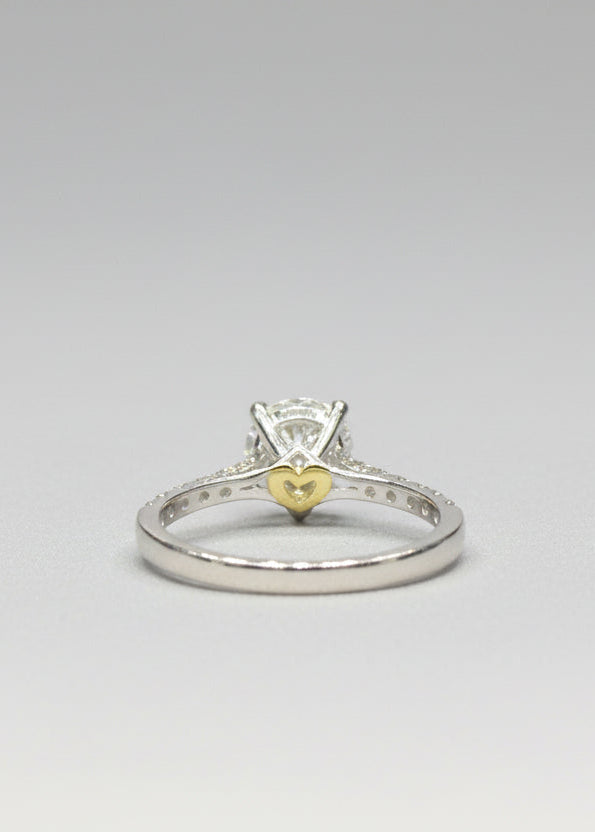 Crystal Ring with Pavé Band