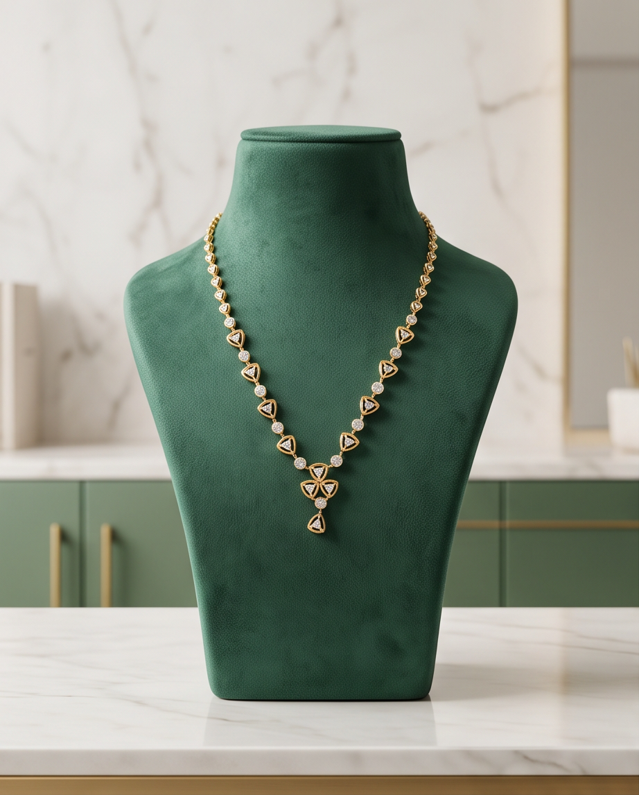 String Diamond Necklace Set
