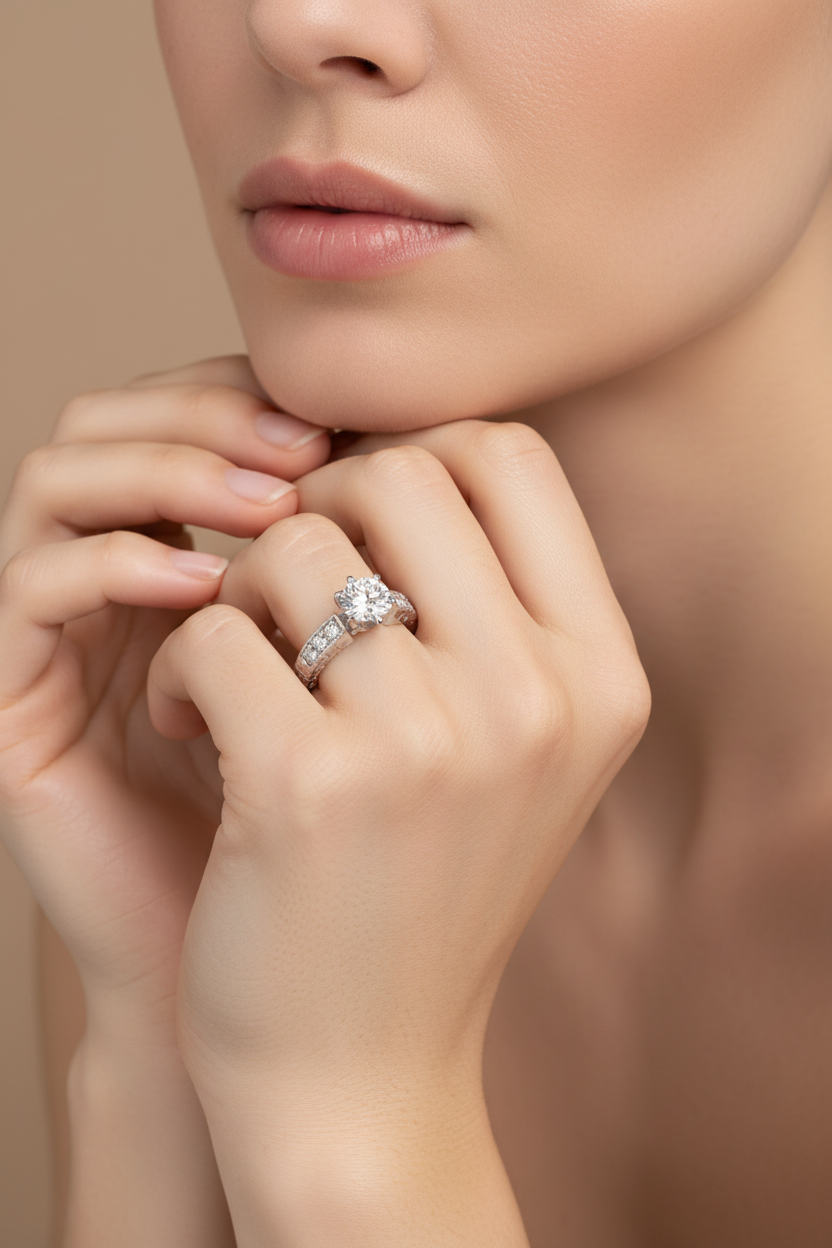 Heritage Engraved Solitaire Ring