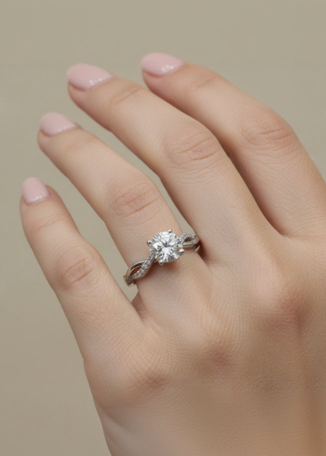 Infinity Twist Solitaire Diamond Ring