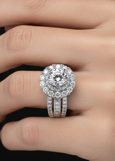 Grand Halo Diamond Cocktail Ring