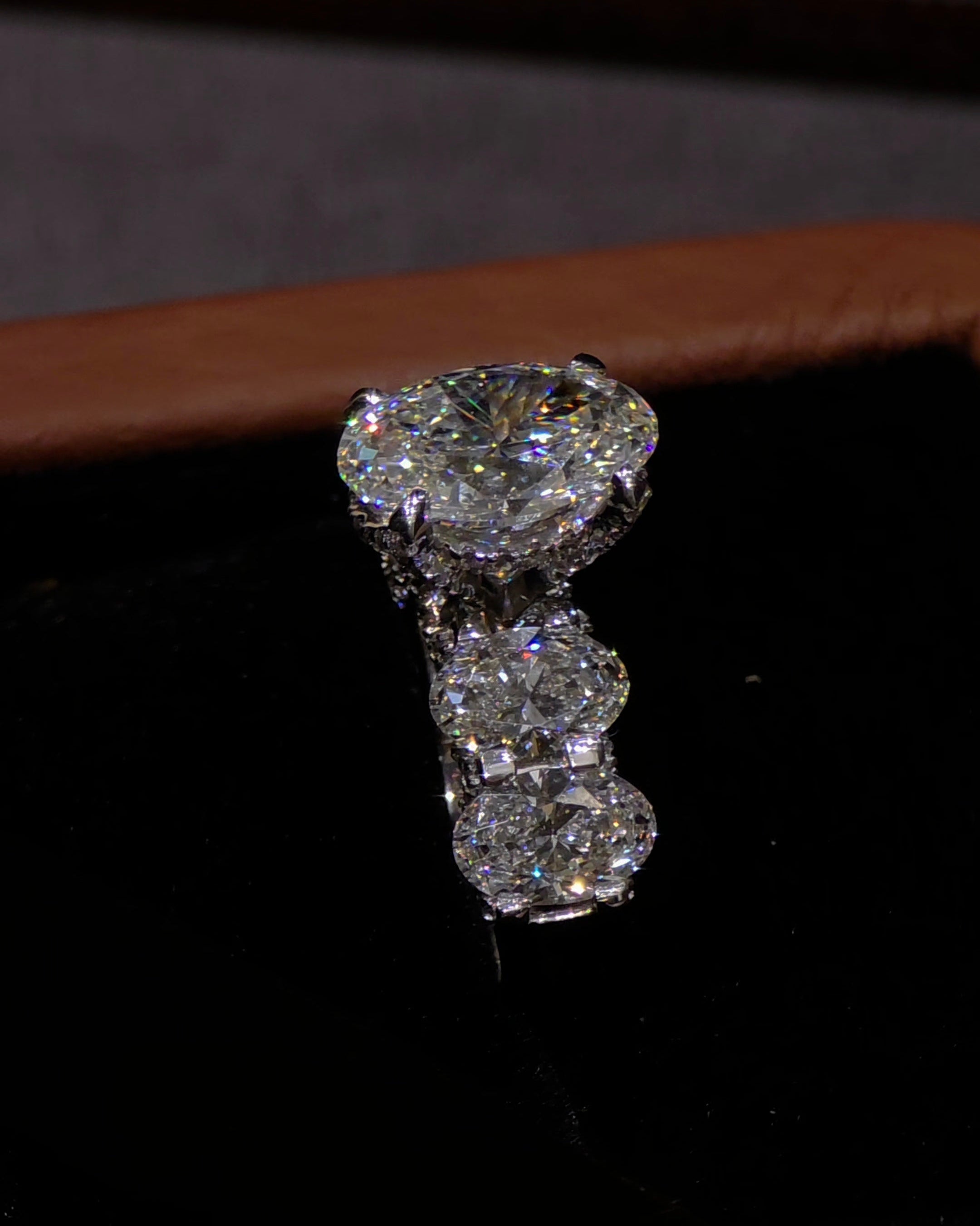 Crowned Oval Solitaire Ring