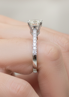 Crystal Ring with Pavé Band