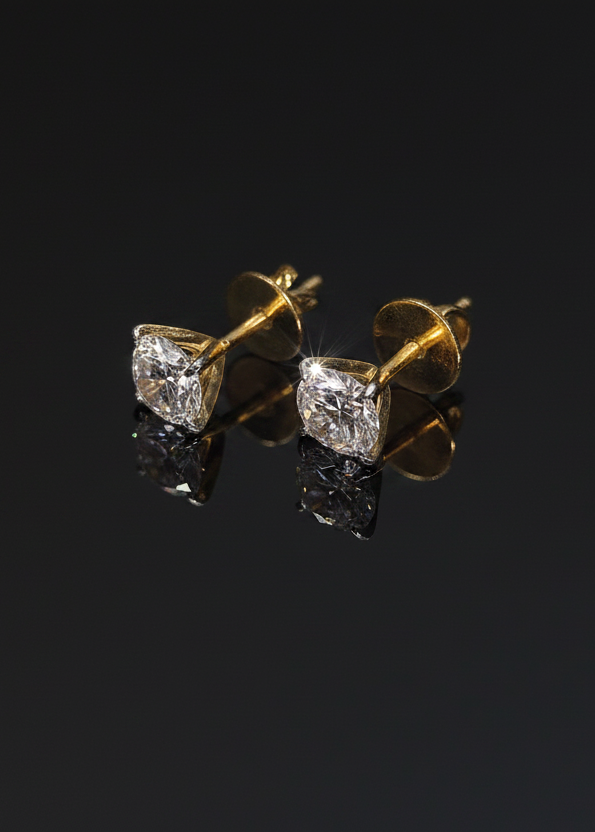 Solitaire Studs 1 Carat Each Unisex